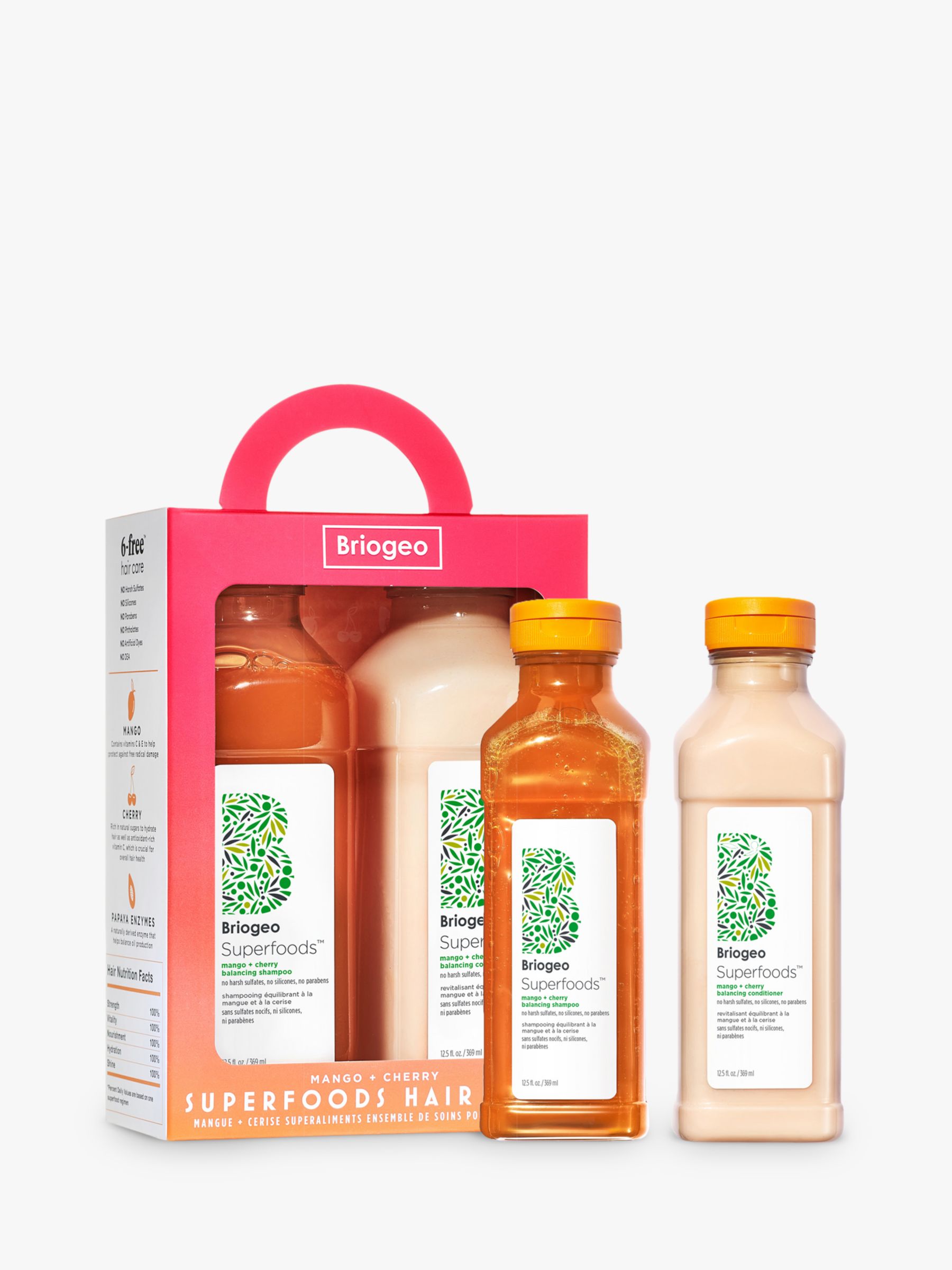 Briogeo Superfoods™ Mango + Cherry Balancing Shampoo + Conditioner Duo 1