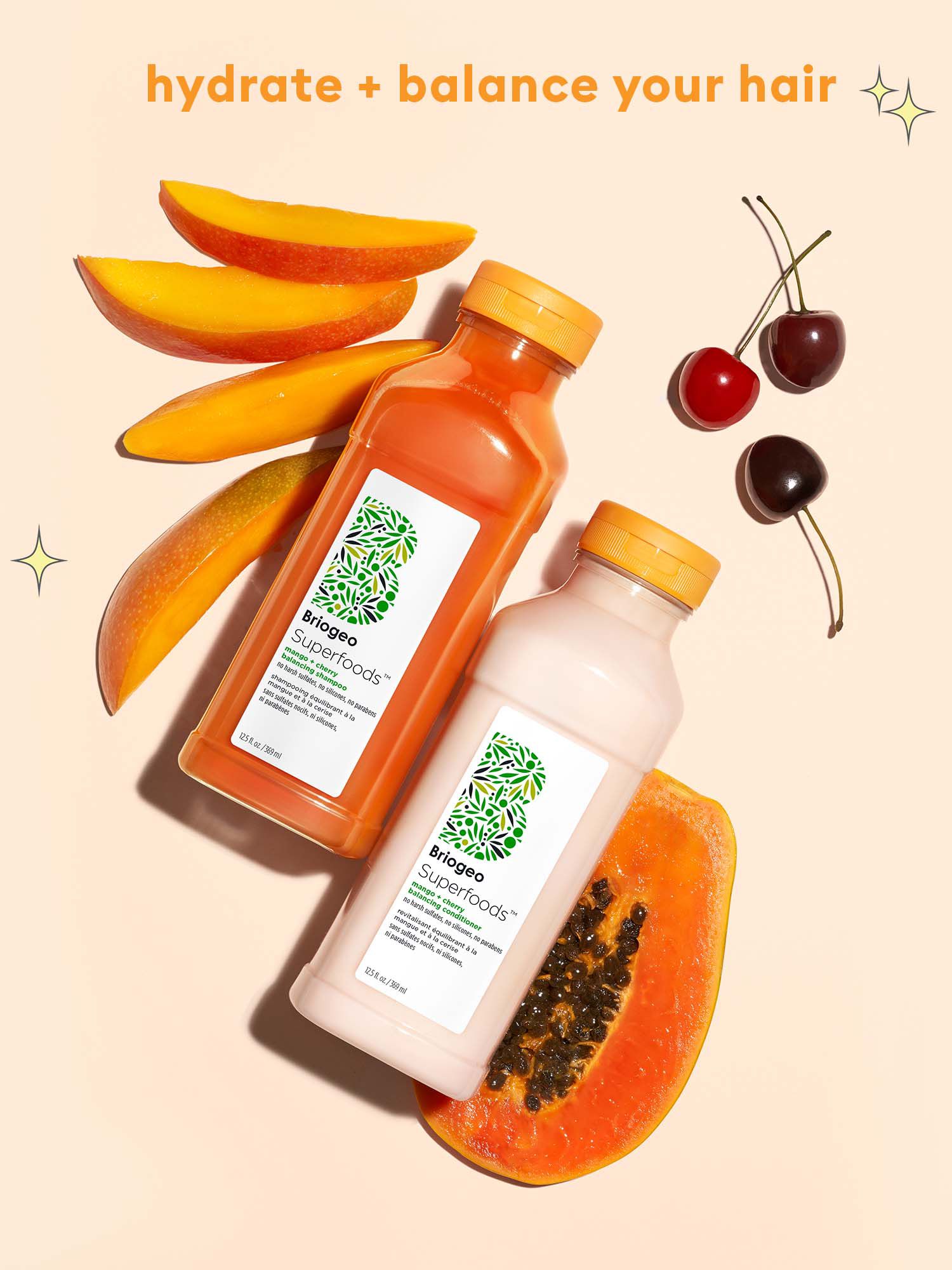 Briogeo Superfoods™ Mango + Cherry Balancing Shampoo + Conditioner Duo 6