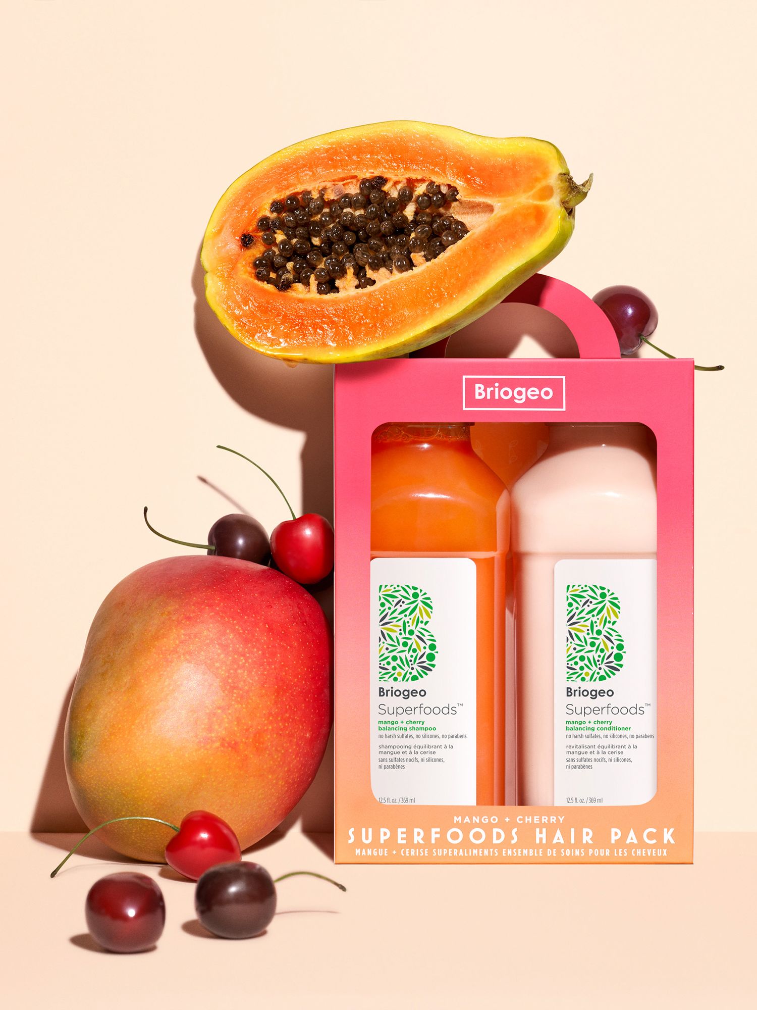 Briogeo Superfoods™ Mango + Cherry Balancing Shampoo + Conditioner Duo 8