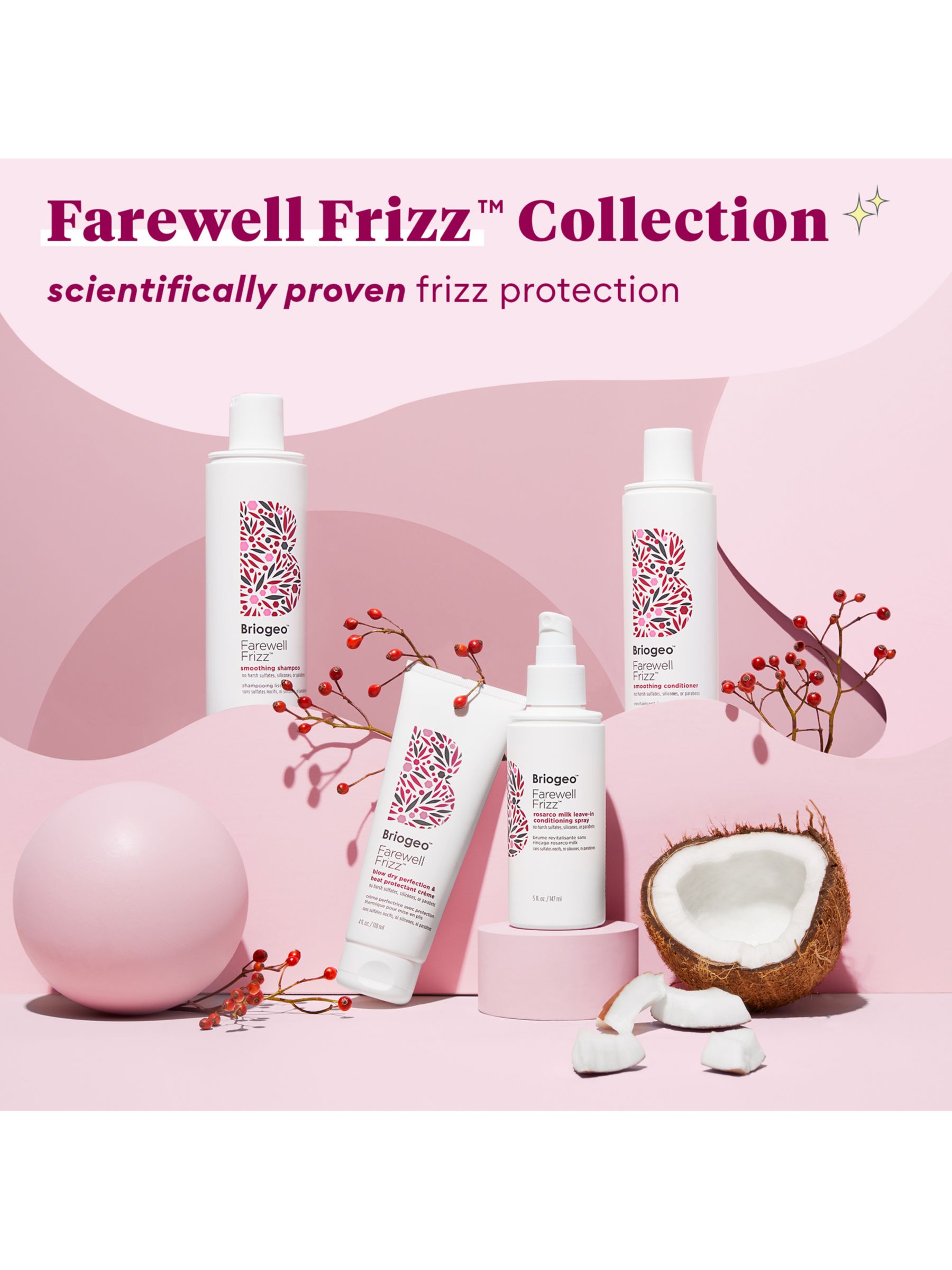 Briogeo Farewell Frizz™ Rosehip, Argan + Coconut Rosarco Milk Leave-In Conditioning Spray, 147ml 8