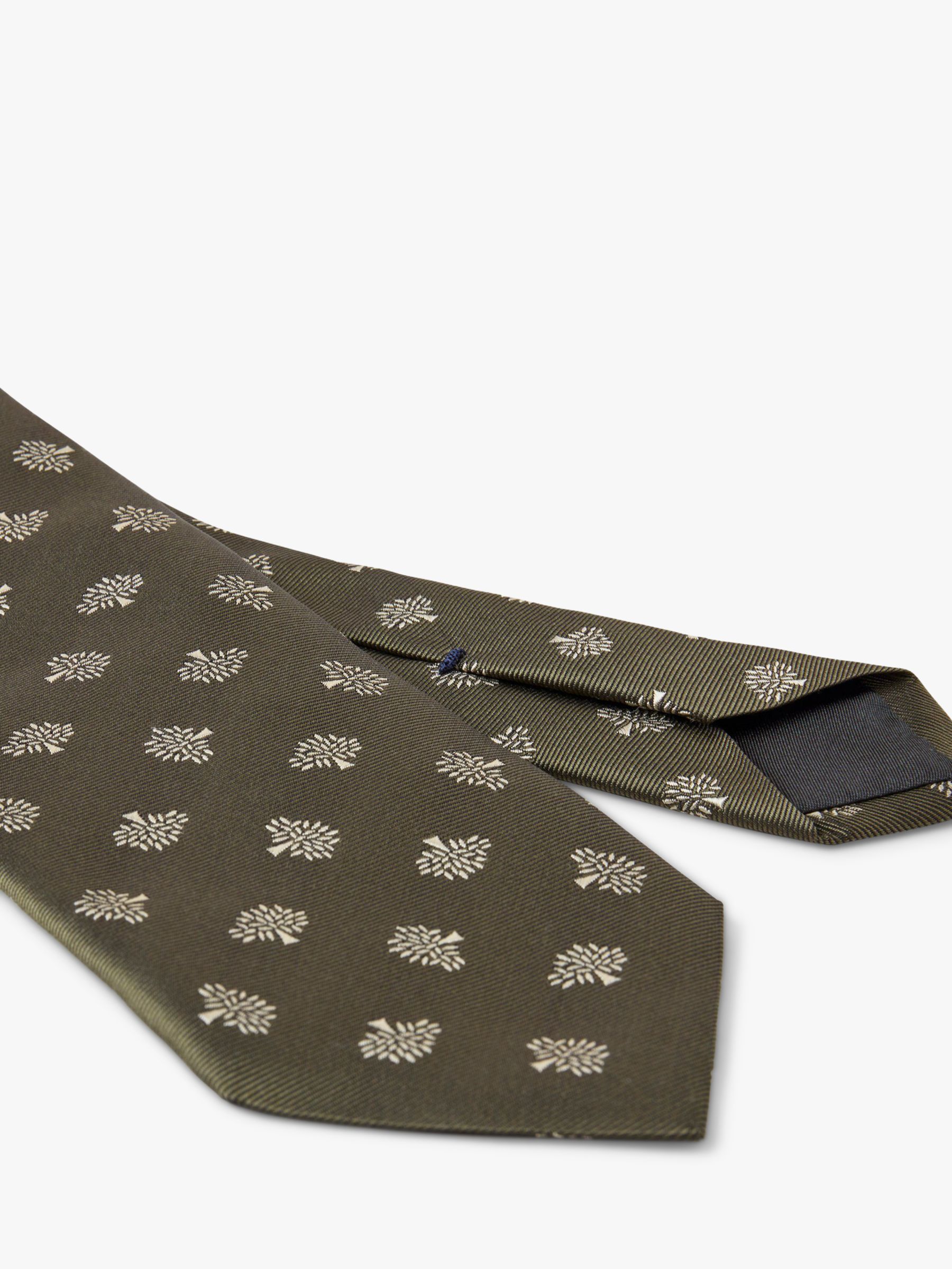 Mulberry All Over Tree Silk Tie