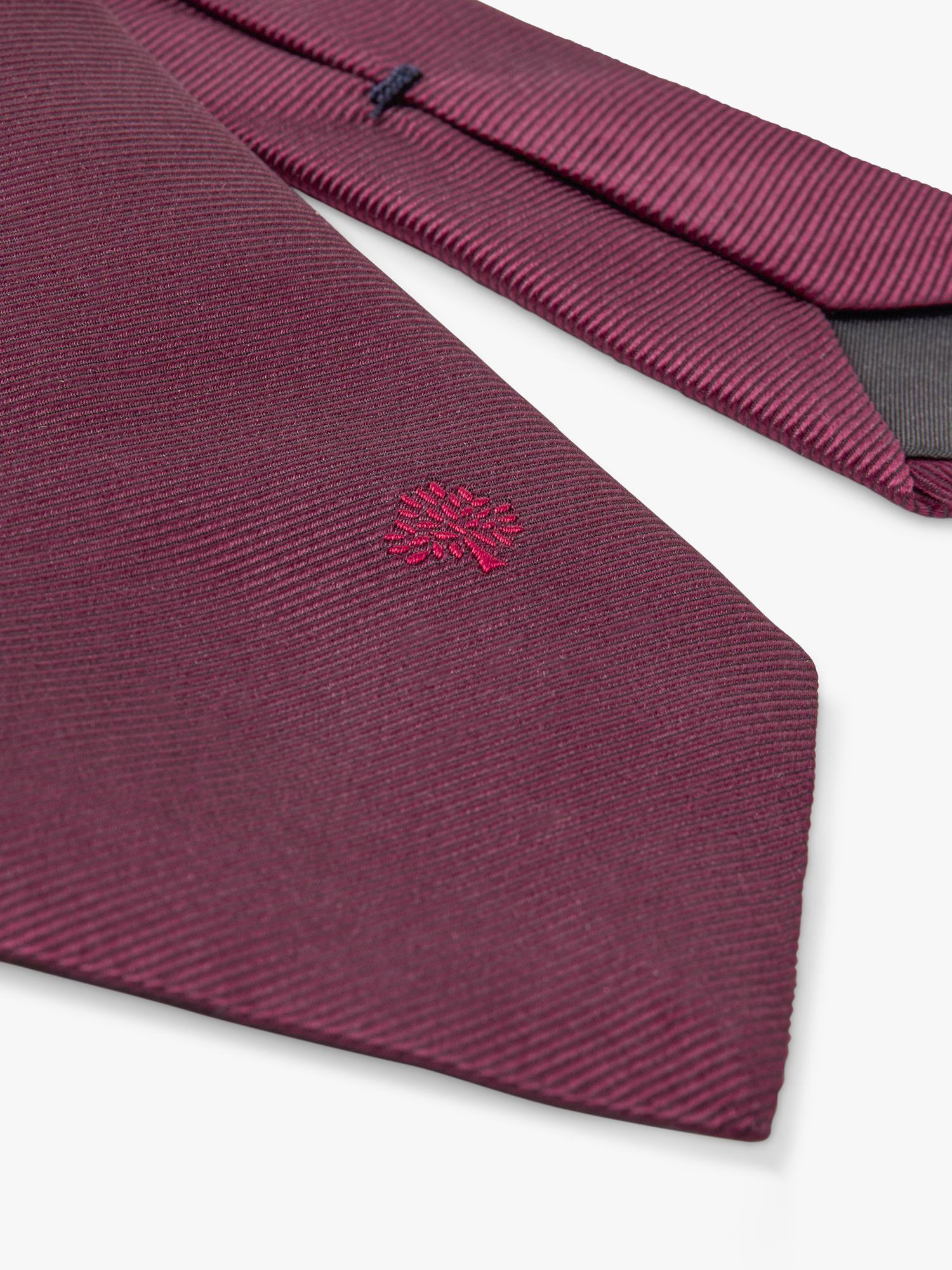 Mulberry Embroidered Mulberry Tree Textured Silk Tie, Black Cherry