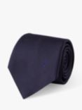 Mulberry Embroidered Mulberry Tree Textured Silk Tie, Navy