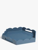 John Lewis Scalloped Edge Hexagonal Tray, FSC-Certified (MDF), Blue