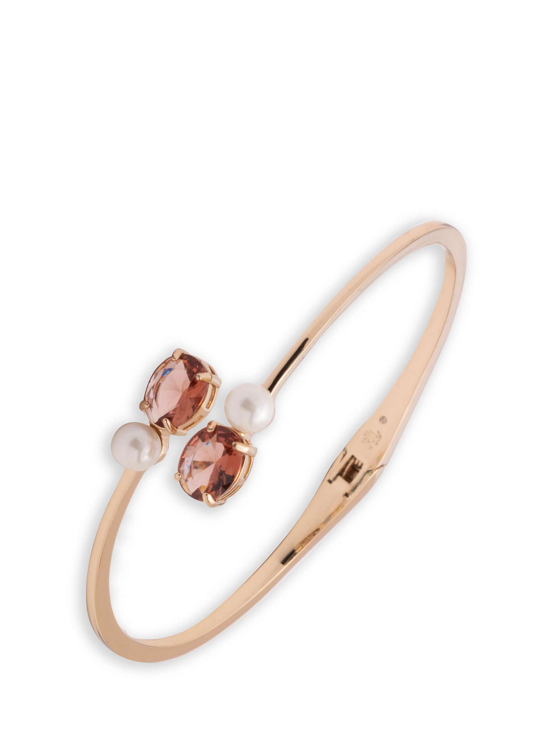 Buy Ralph Lauren Crystal and Faux Pearl Bangle, Gold/Pink Online at johnlewis.com