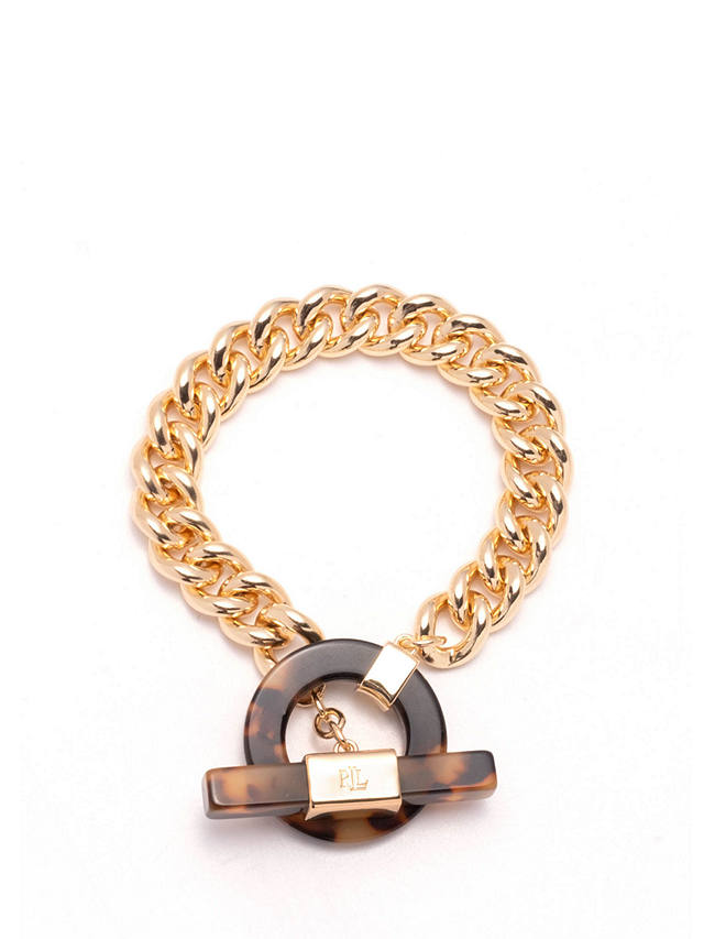 Ralph Lauren Chunky Resin Toggle Chain Bracelet, Gold/Tortoise