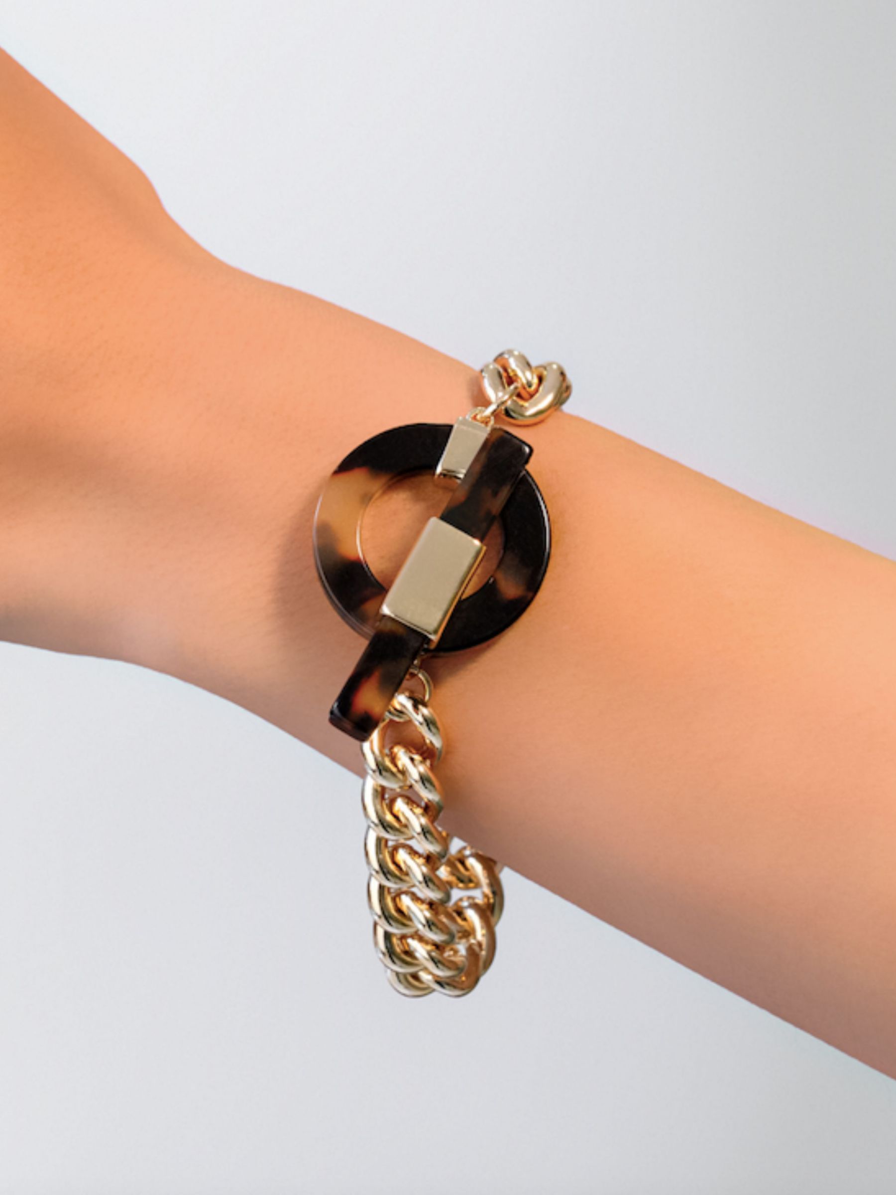 Buy Ralph Lauren Chunky Resin Toggle Chain Bracelet, Gold/Tortoise Online at johnlewis.com
