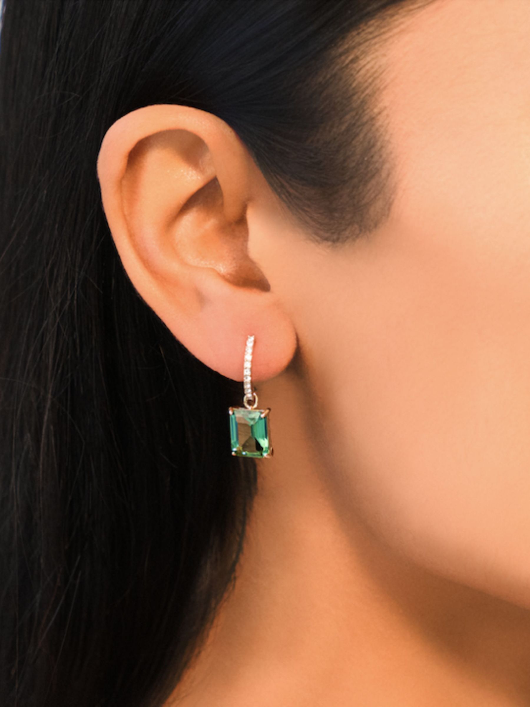 Buy Lauren Ralph Lauren Resin Stone Huggie Drop Earrings Online at johnlewis.com