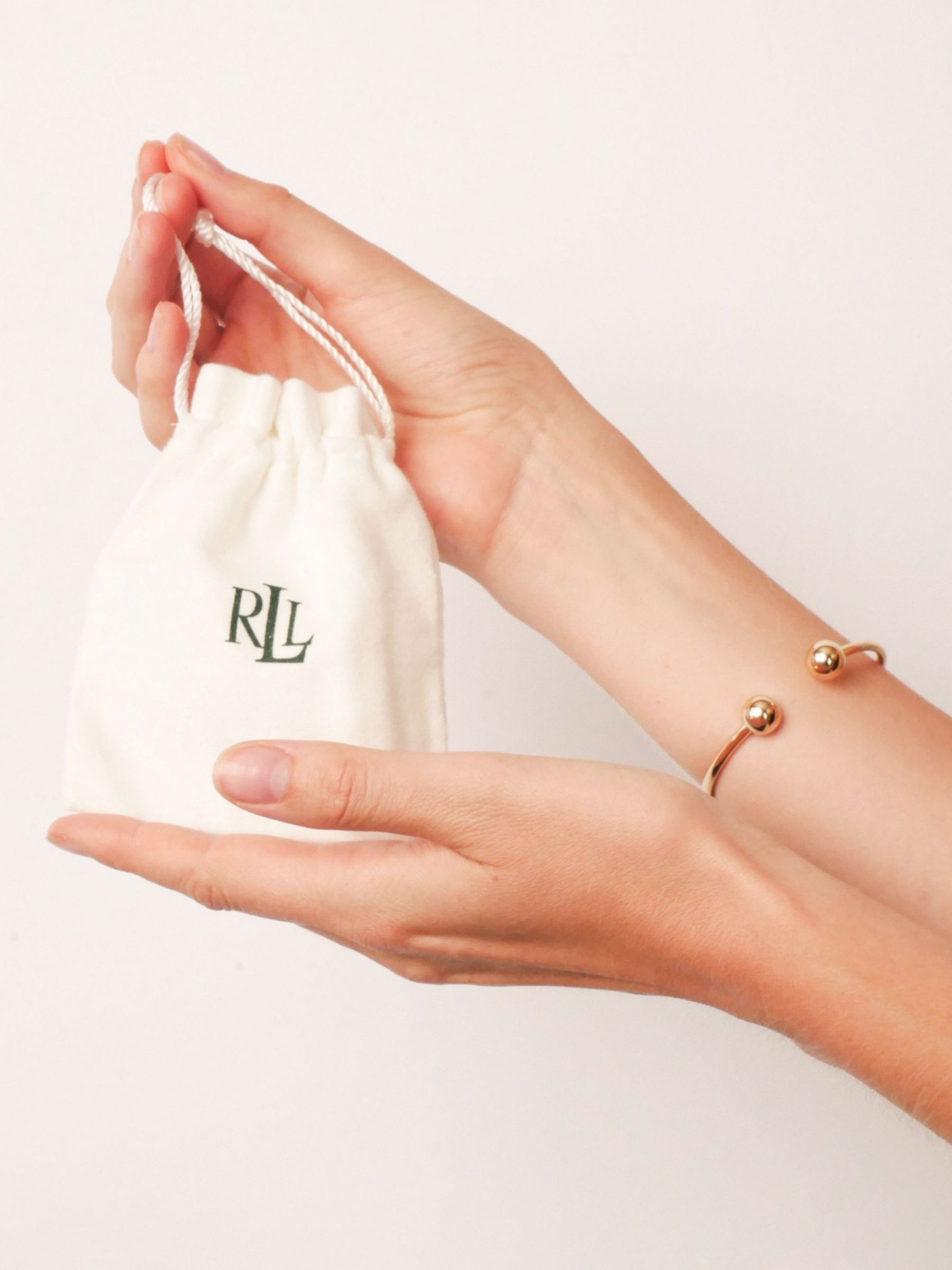 Buy Lauren Ralph Lauren Script Logo Hoop Earrings, Gold Online at johnlewis.com