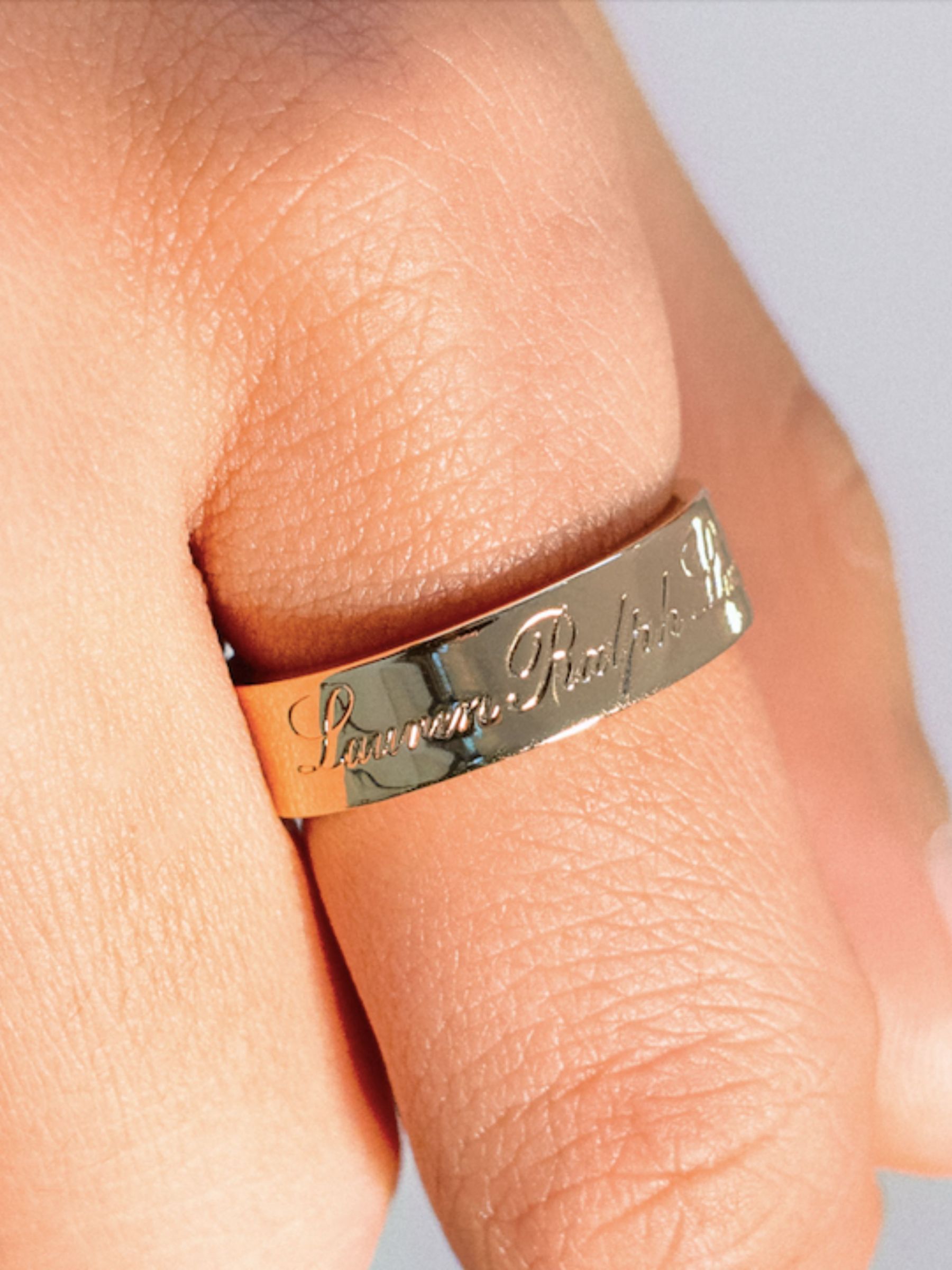Buy Lauren Ralph Lauren Script Logo Ring, Gold Online at johnlewis.com