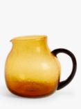 John Lewis Bubble Glass Jug, 2L, Amber