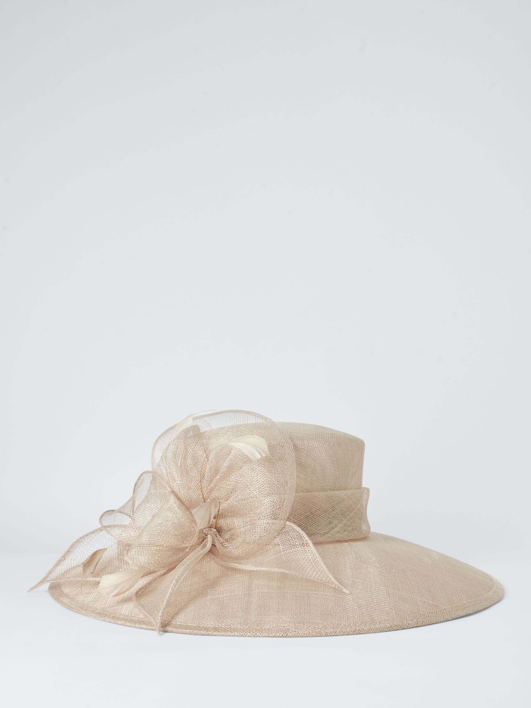 John Lewis Sofia Wide Brim Bow Hat, Pearl