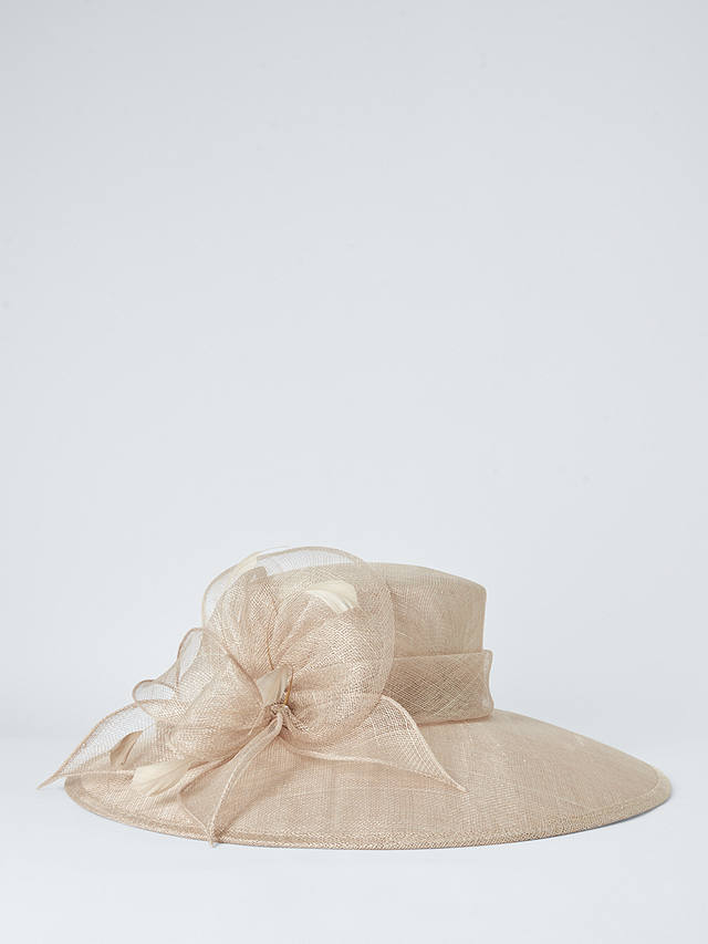 John Lewis Sofia Wide Brim Bow Hat, Pearl