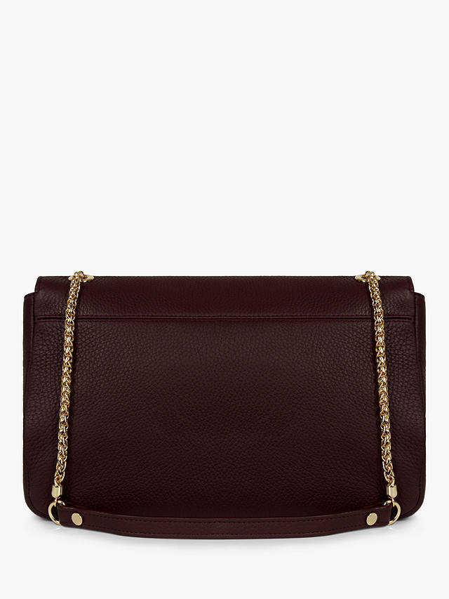 Strathberry East/West Soft Leather Chain Strap Cross Body Bag, Burgundy