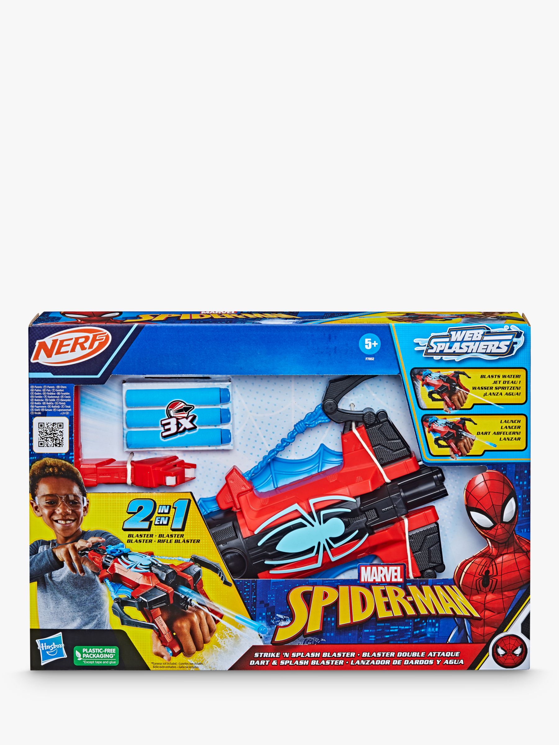 Spider-Man Web Shots Spiderbolt Nerf Powered Blaster Toy for Kids Ages 5 &  Up includes blaster, 3 darts, and instructions