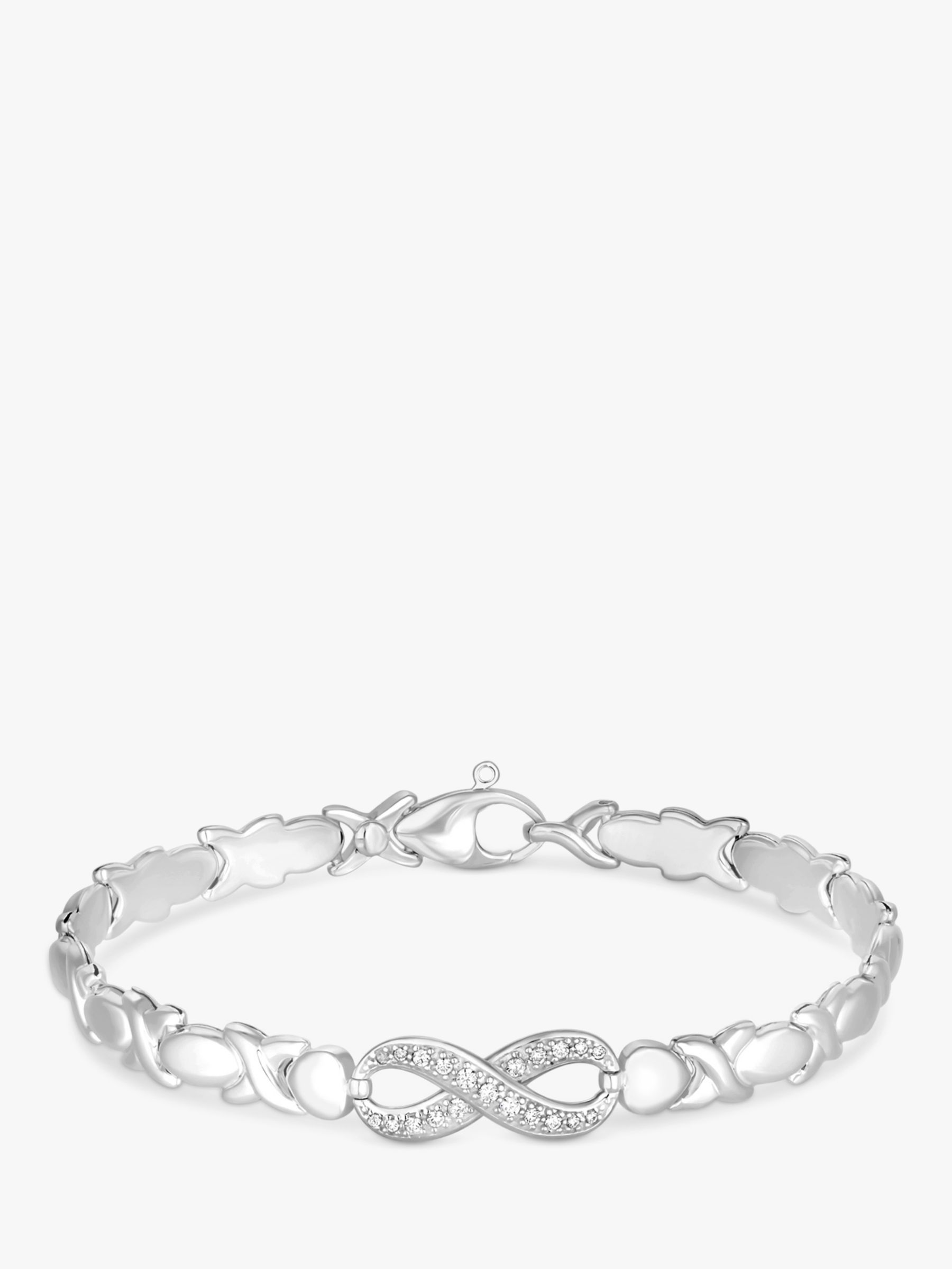 Buy Simply Silver Sterling Silver Infinity Kiss Bracelet, Silver Online at johnlewis.com