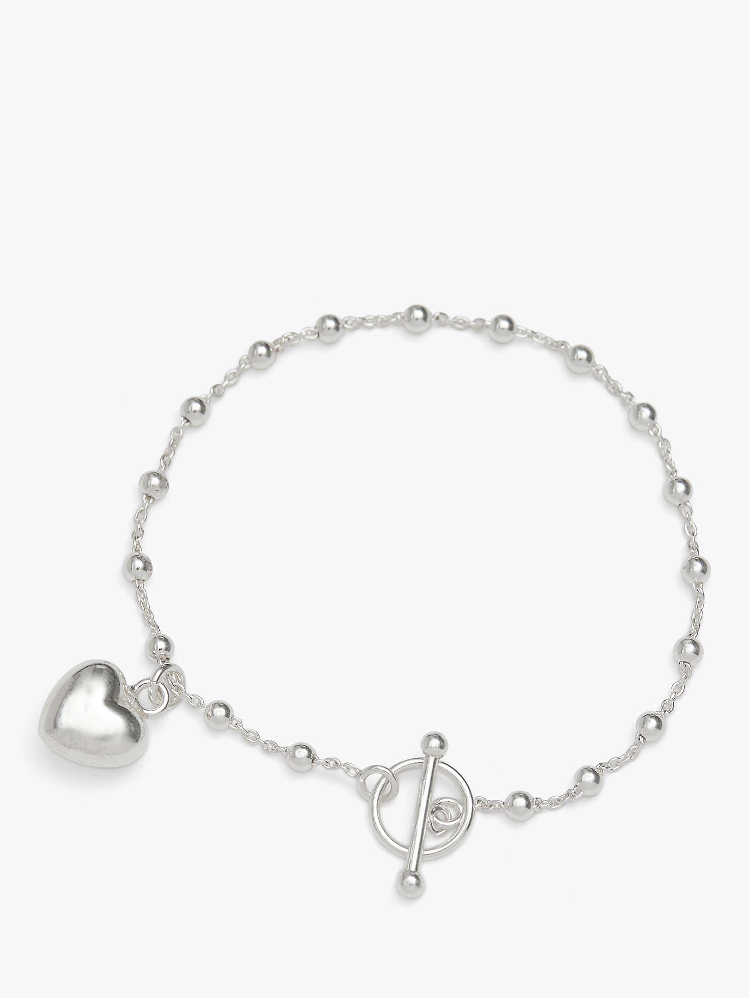 Buy Simply Silver Puff Heart Bracelet, Silver Online at johnlewis.com