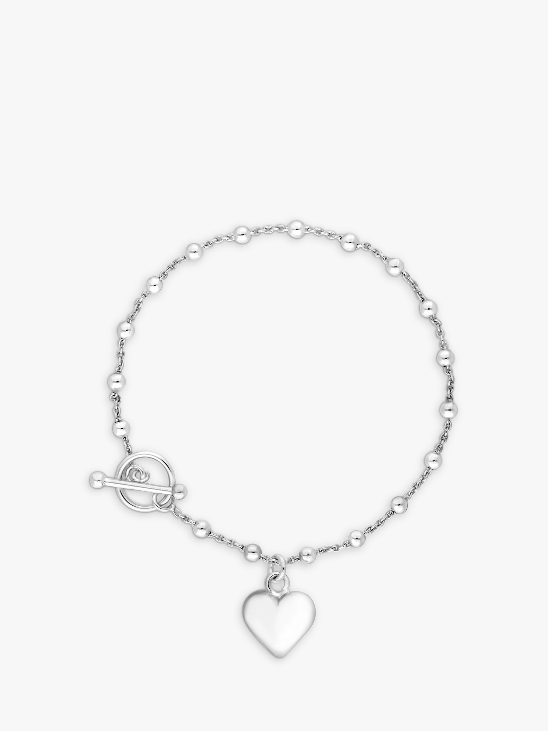 Simply Silver Puff Heart Bracelet, Silver