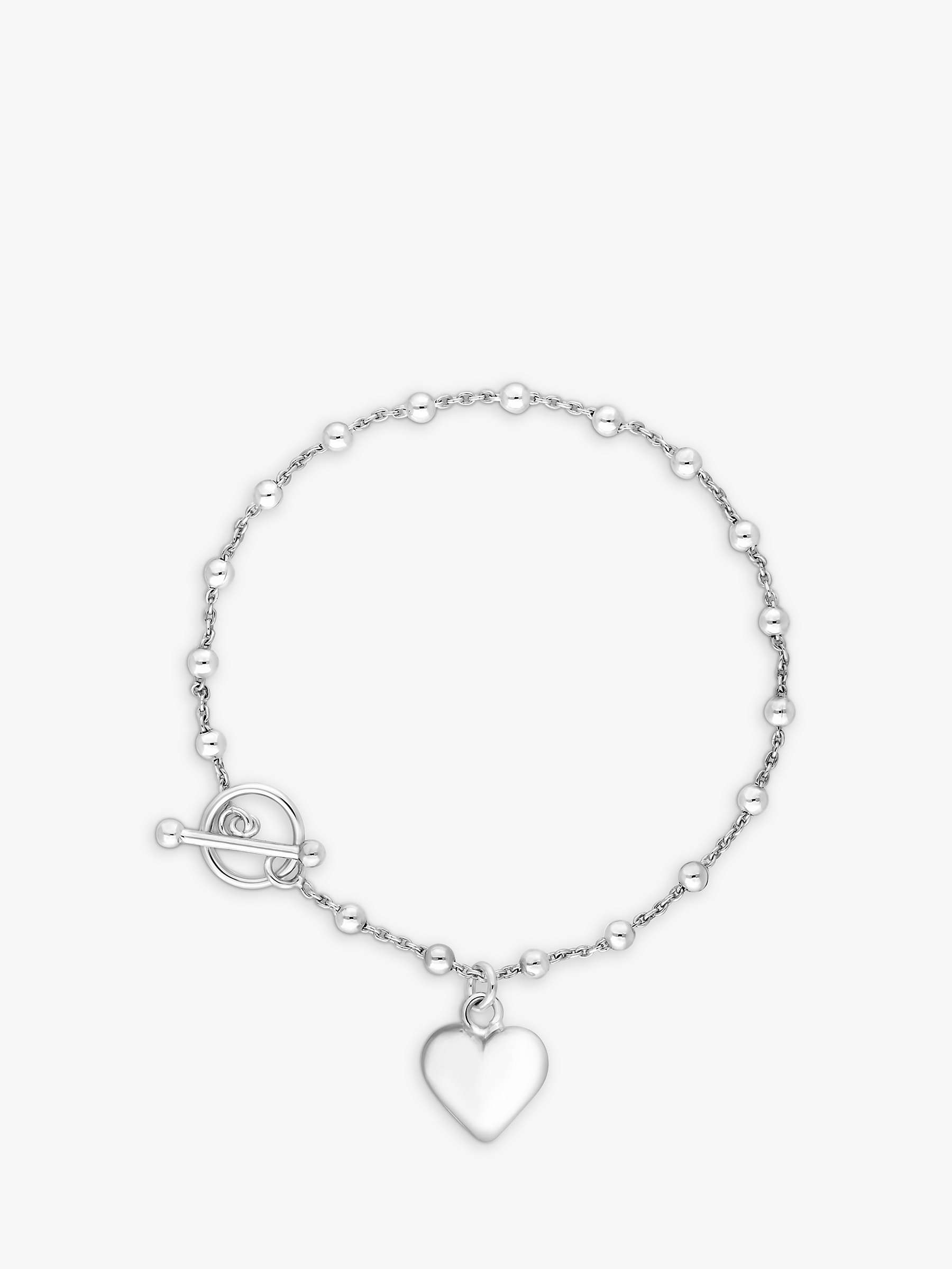 Buy Simply Silver Puff Heart Bracelet, Silver Online at johnlewis.com