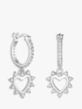 Simply Silver Cubic Zirconia Open Heart Hoop Earrings, Silver