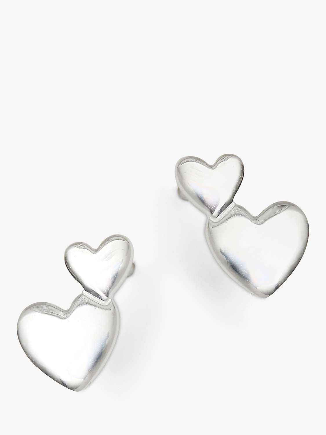Buy Simply Silver Mini Heart Stud Earrings, Silver Online at johnlewis.com
