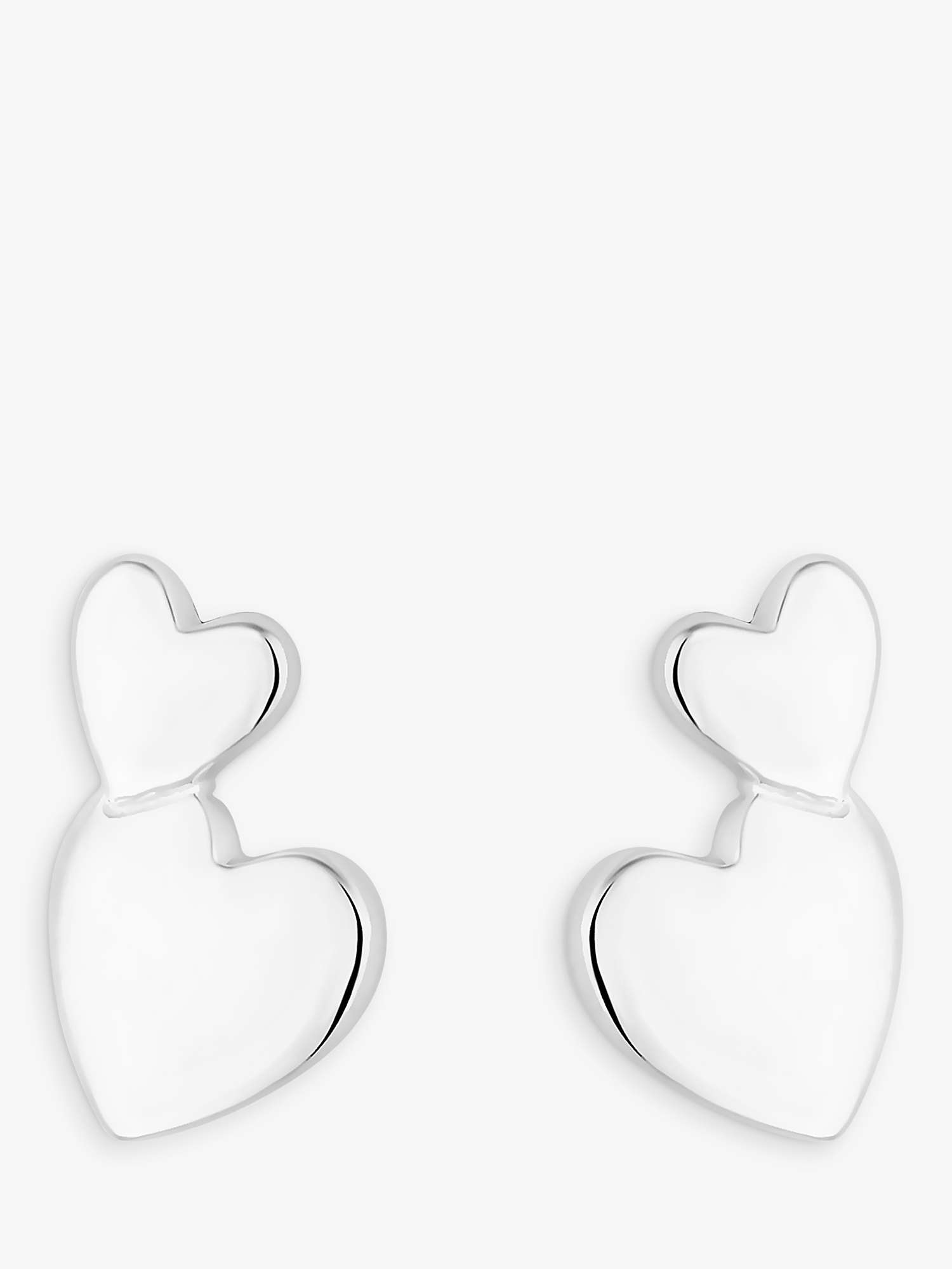 Buy Simply Silver Mini Heart Stud Earrings, Silver Online at johnlewis.com