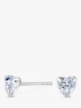 Simply Silver Cubic Zirconia Heart Stud Earrings, Silver