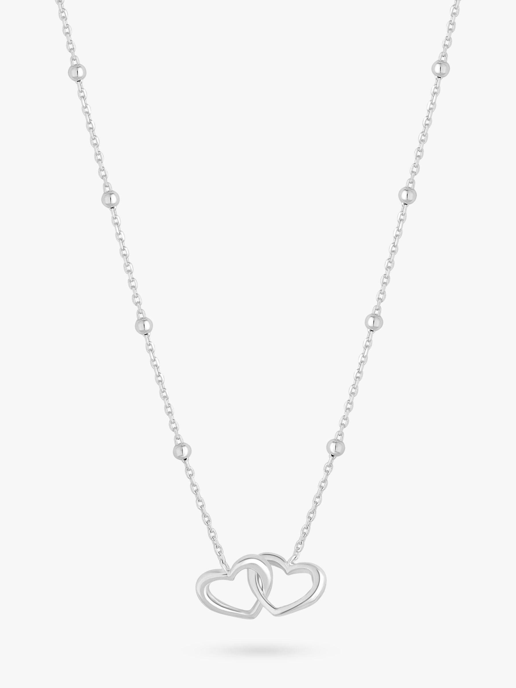 Buy Simply Silver Interlink Heart Necklace, Silver Online at johnlewis.com