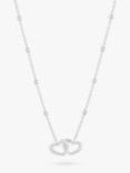 Simply Silver Interlink Heart Necklace, Silver