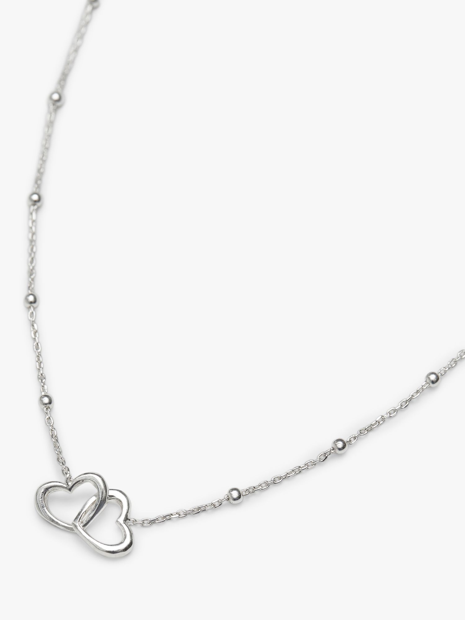 Buy Simply Silver Interlink Heart Necklace, Silver Online at johnlewis.com