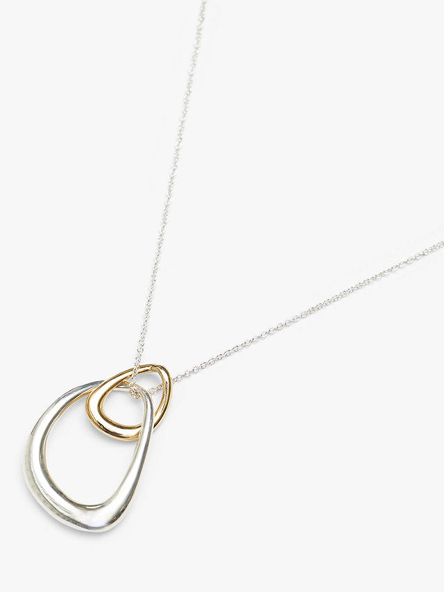 Simply Silver Two Tone Pendant Necklace, Silver/Gold
