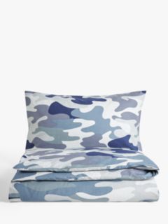John Lewis Kids' Camouflage Pure Cotton Duvet Cover & Pillowcase Set, Single Set