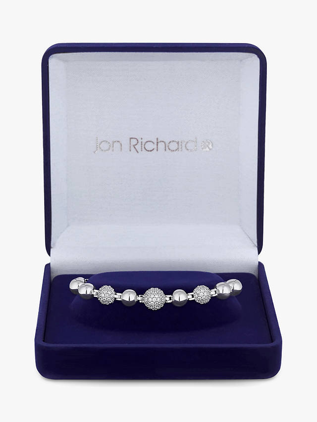 Jon Richard Cubic Zirconia Pave Orb Toggle Bracelet, Silver