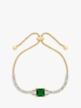 Jon Richard Cubic Zirconia Toggle Bracelet, Gold/Emerald