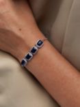 Jon Richard Cubic Zirconia Toggle Bracelet, Silver/Montana Blue