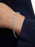 Jon Richard Cubic Zirconia Navette Bracelet, Silver