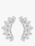 Jon Richard Cubic Zirconia Ear Climber Earrings, Silver