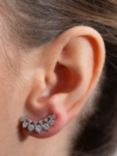 Jon Richard Cubic Zirconia Ear Climber Earrings, Silver