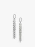 Jon Richard Cubic Zirconia Crystal Baguette Drop Earrings, Silver