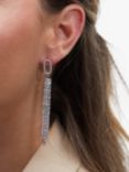 Jon Richard Cubic Zirconia Crystal Baguette Drop Earrings, Silver