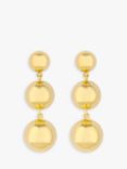 Jon Richard Polished Ball Bead Drop Earrings, Gold