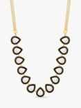 Jon Richard Recycled Gold Plated Enamel And Mother Of Pearl Necklace, Gold/Black