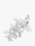 Jon Richard Suzie Open Leaf Crystal Hair Clip, Silver