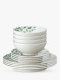 Denby Greenhouse Porcelain Dinnerware Set, 12 Piece, Green