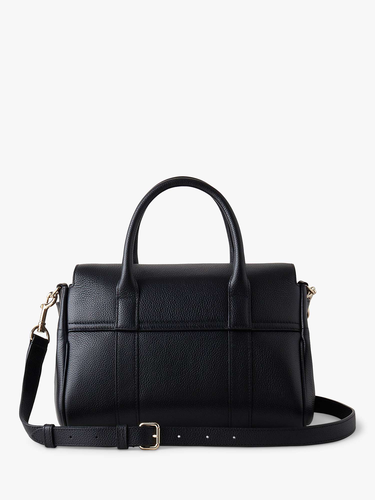 Buy Mulberry Bayswater Small Classic Grain Leather Satchel, Black Online at johnlewis.com