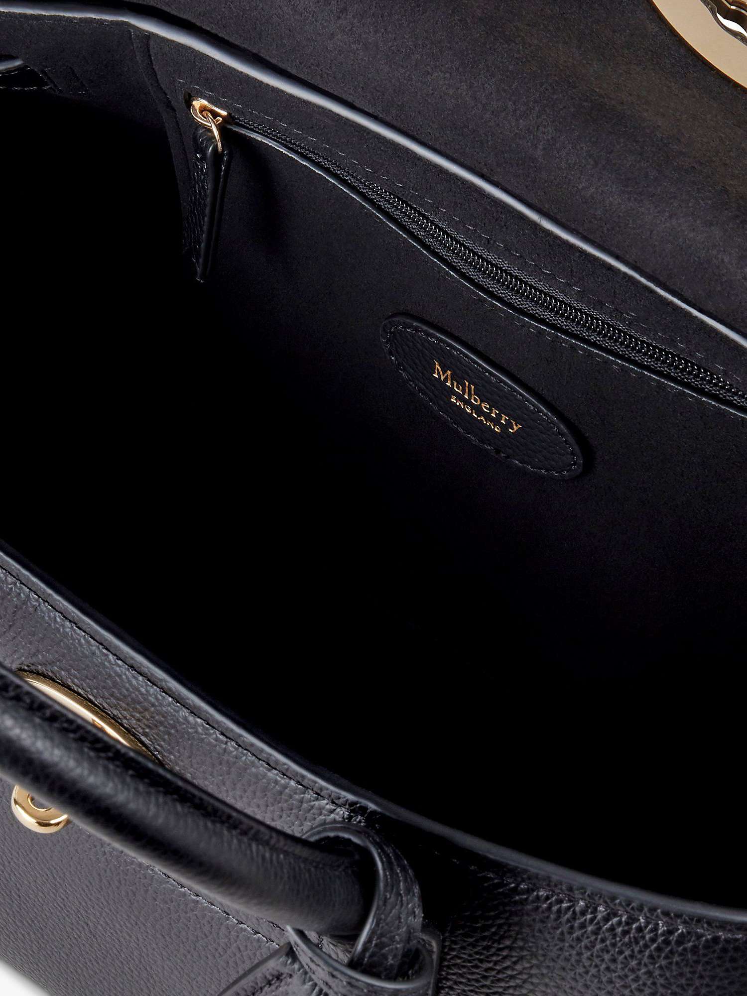 Buy Mulberry Bayswater Small Classic Grain Leather Satchel, Black Online at johnlewis.com