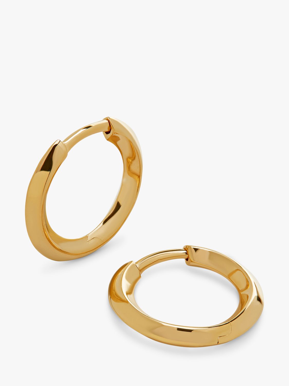 Monica Vinader Power Huggie Earrings, Gold at John Lewis & Partners
