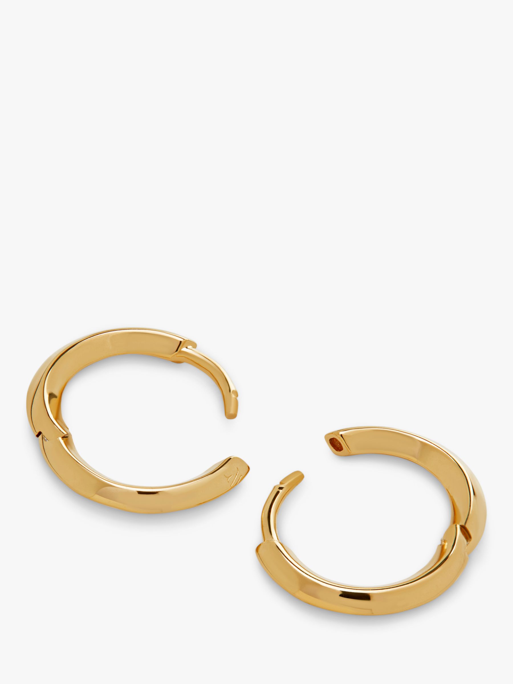 Monica Vinader Power Huggie Earrings, Gold at John Lewis & Partners