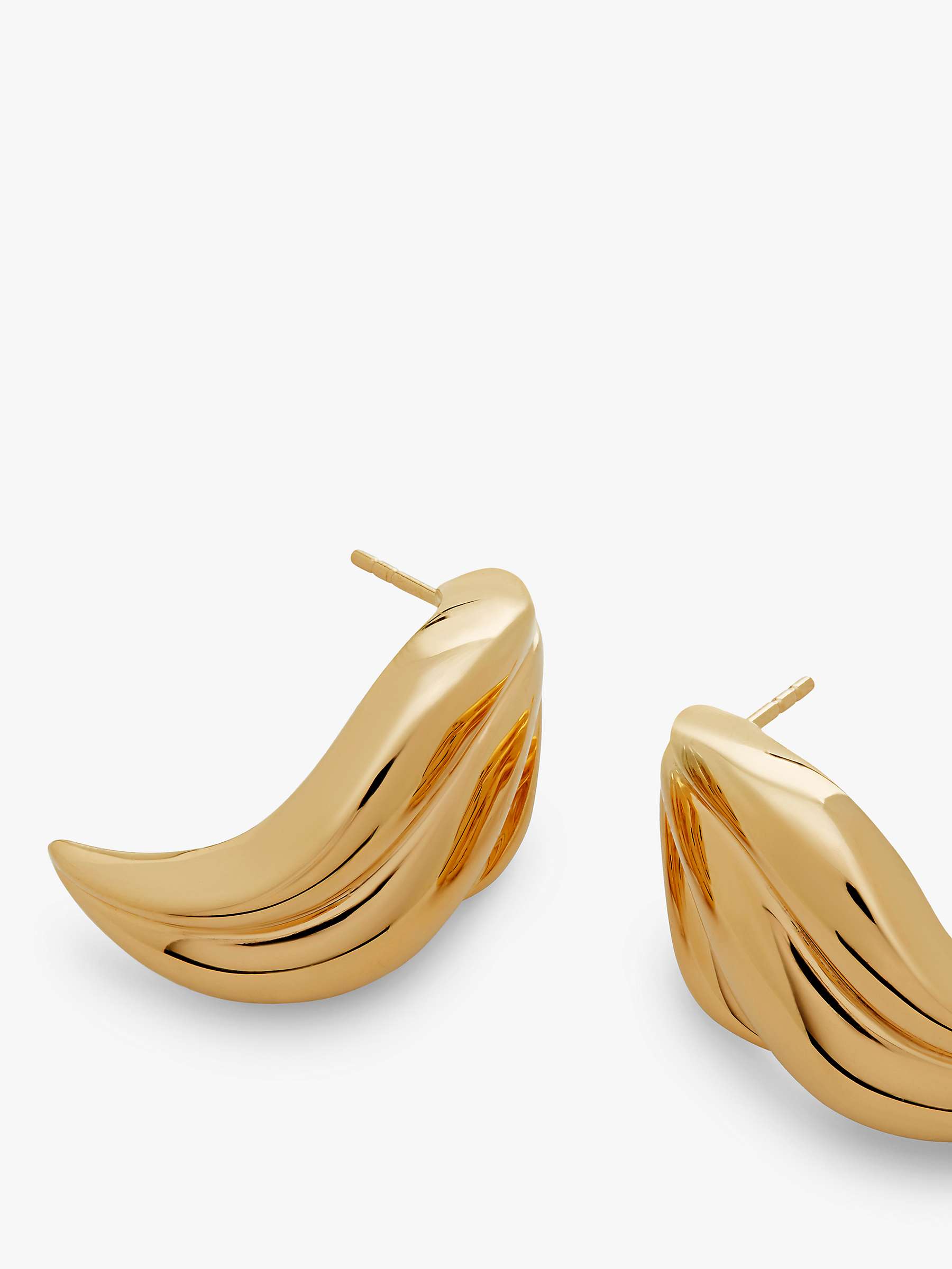 Buy Monica Vinader Swirl Bold Stud Earrings, Gold Online at johnlewis.com