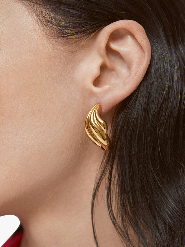 Monica Vinader Swirl Bold Stud Earrings, Gold